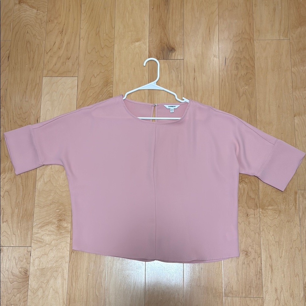 Express Purple Crop Boxy T-Shirt Blouse